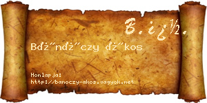 Bánóczy Ákos névjegykártya